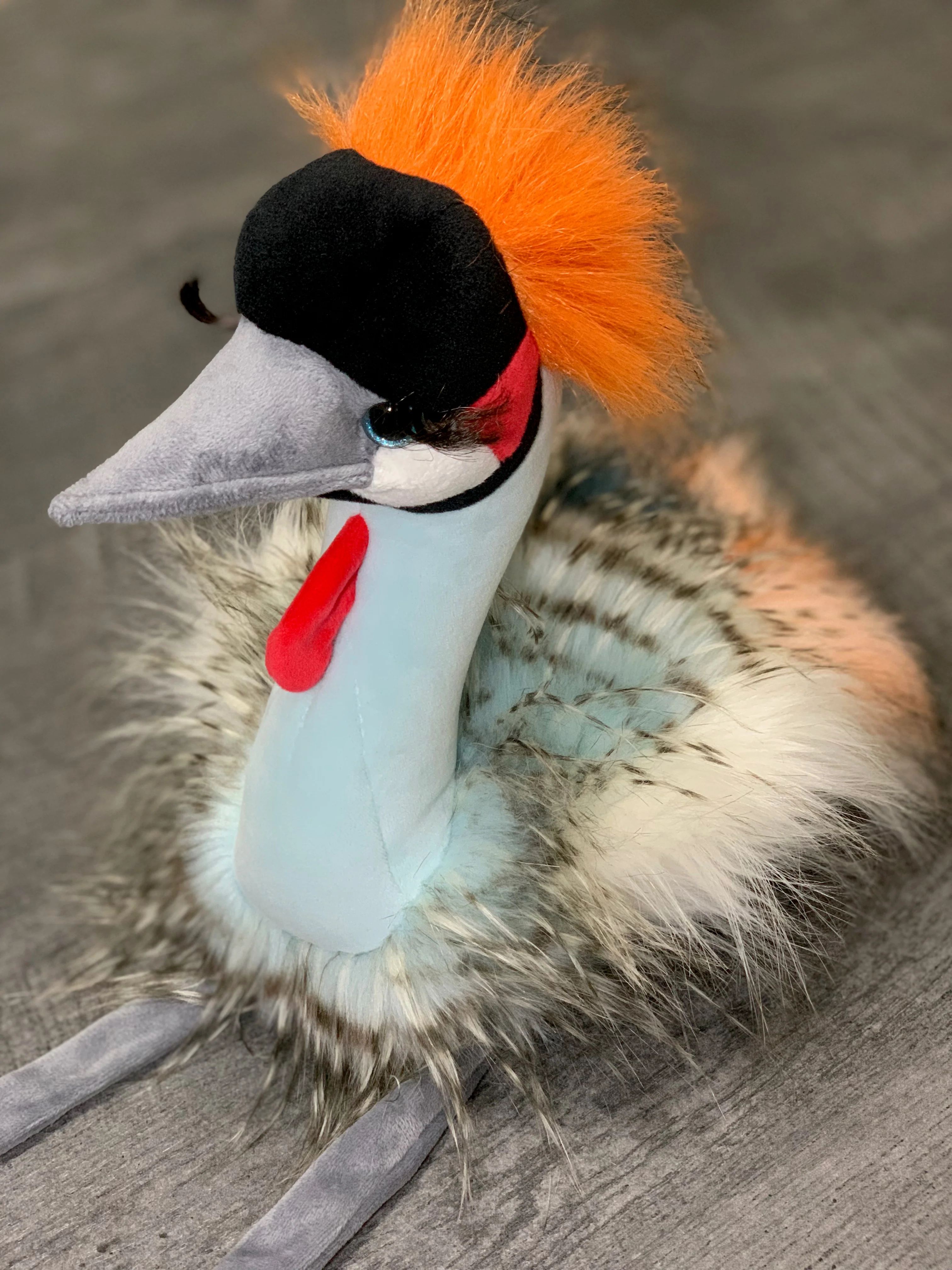 Weighted African Crowned Crane Plush — 12" Tall (2lbs) - Image 3
