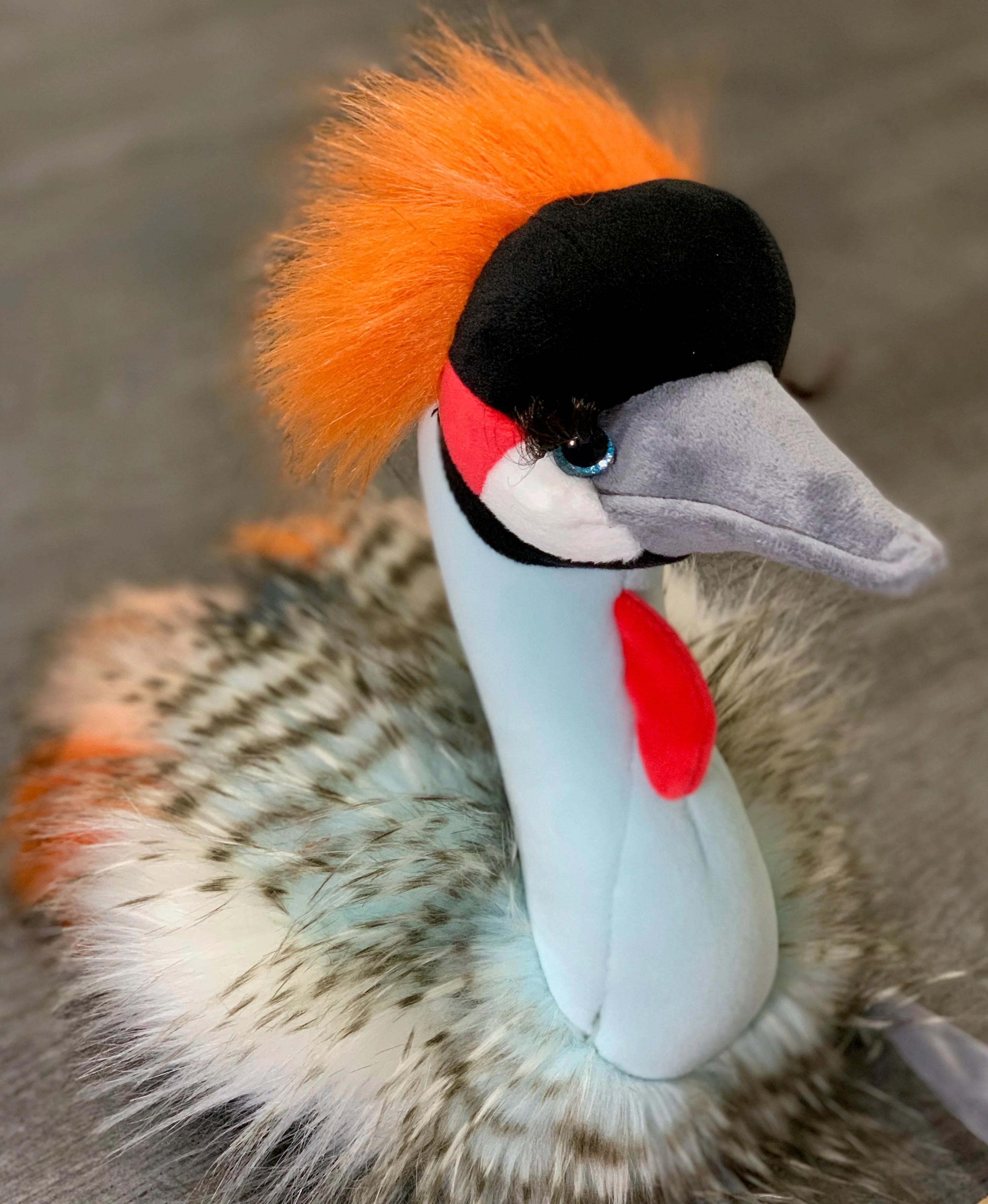 Weighted African Crowned Crane Plush — 12" Tall (2lbs) - Image 4