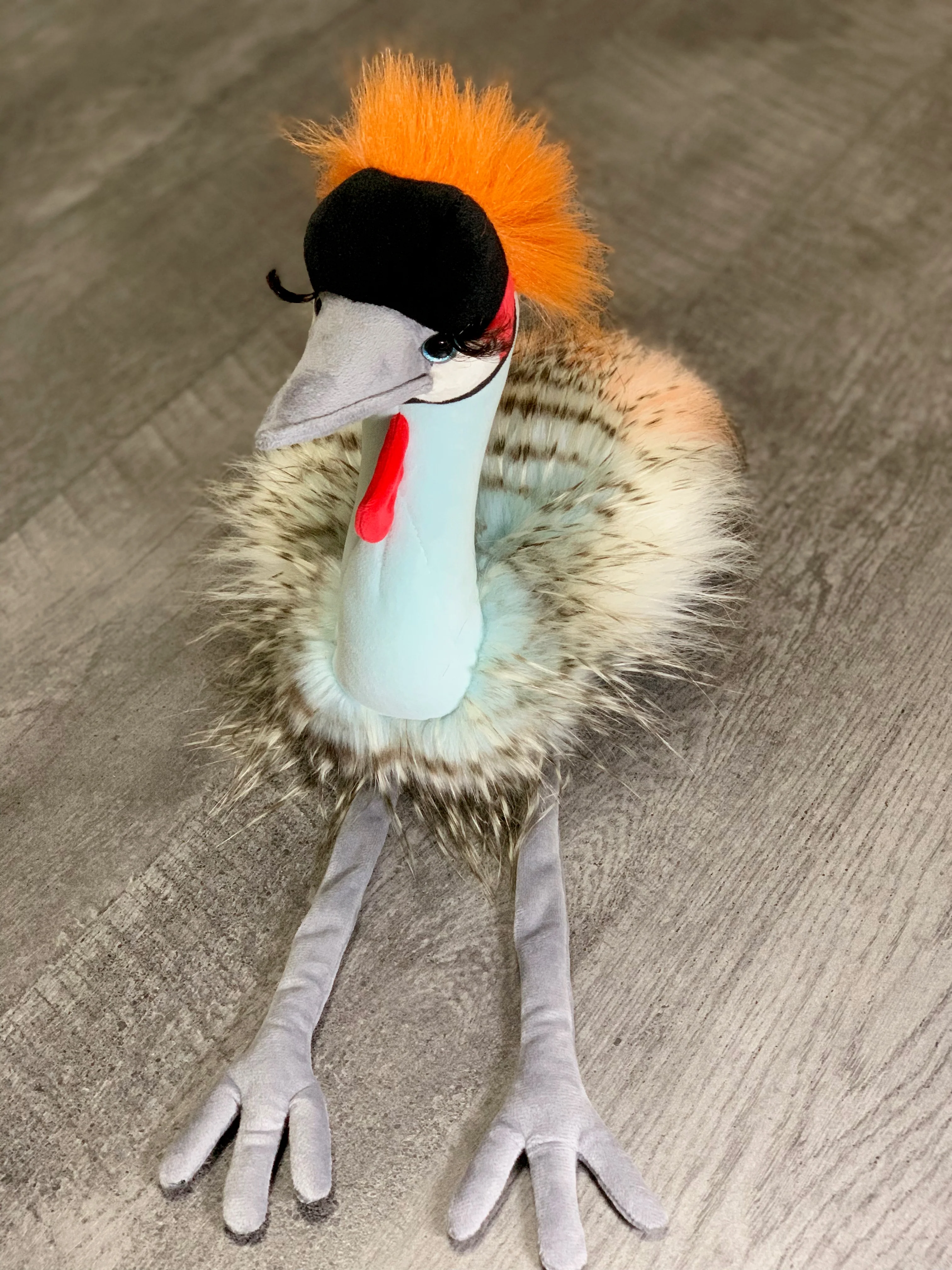 Weighted African Crowned Crane Plush — 12" Tall (2lbs) - Image 5