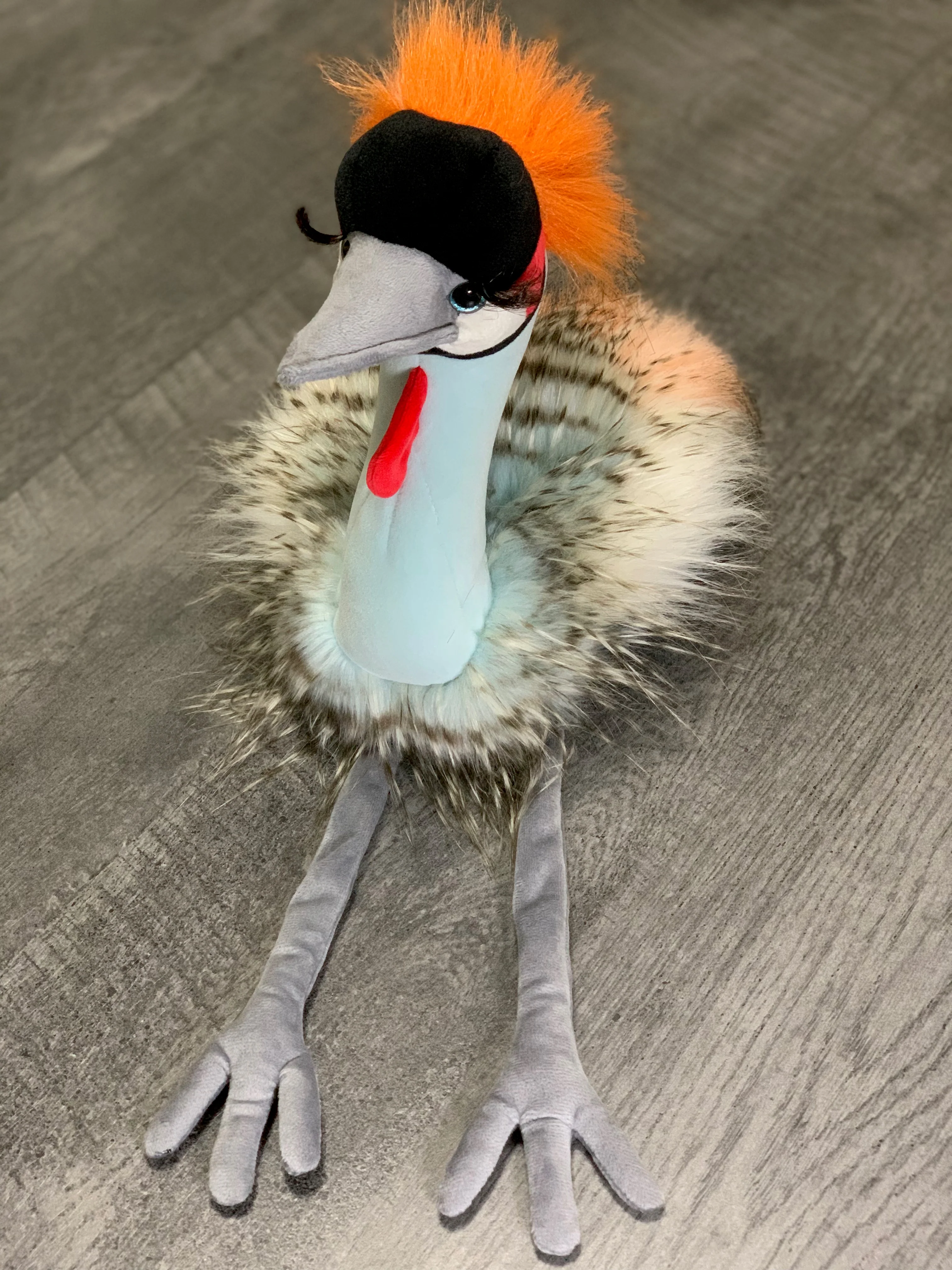 Weighted African Crowned Crane Plush — 12" Tall (2lbs) - Image 7