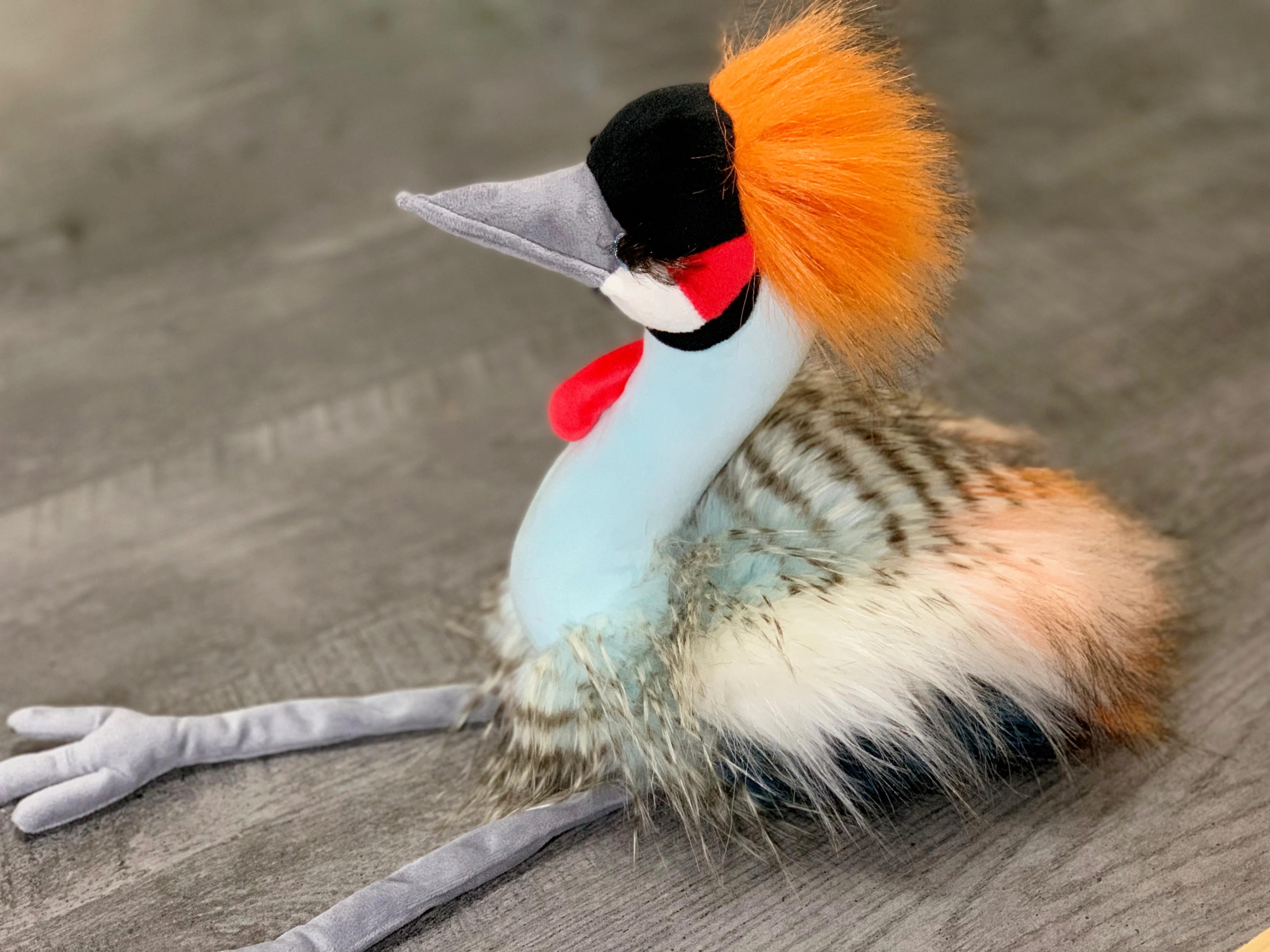 Weighted African Crowned Crane Plush — 12" Tall (2lbs) - Image 8