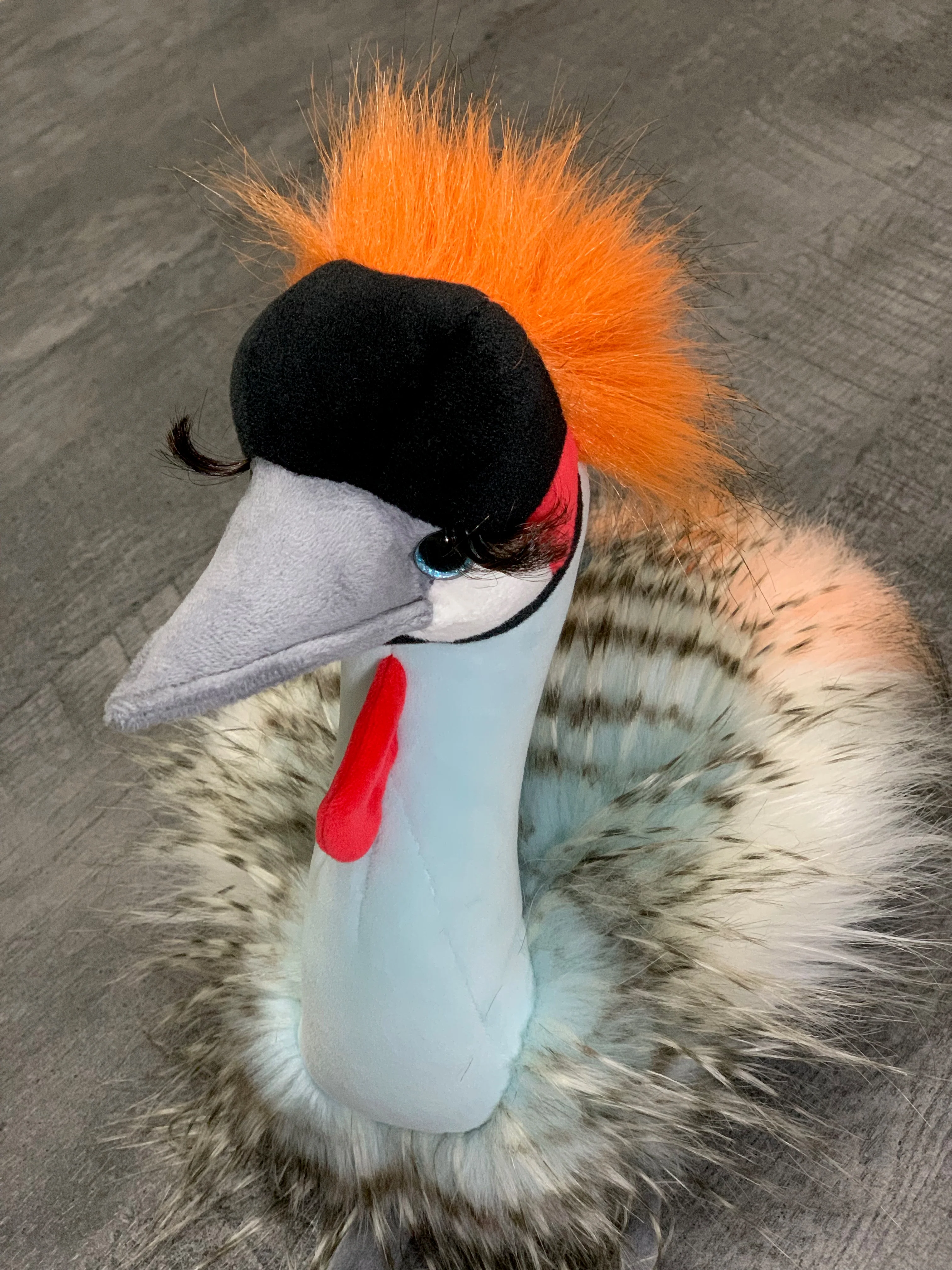 Weighted African Crowned Crane Plush — 12" Tall (2lbs) - Image 9