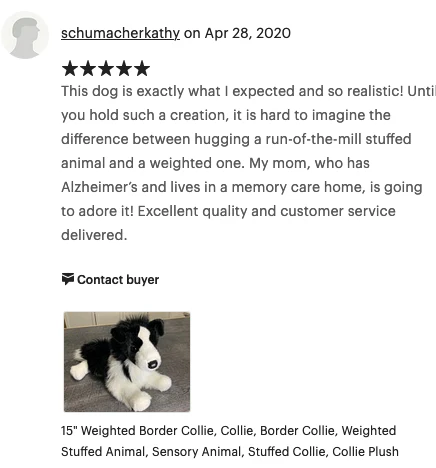 Weighted Border Collie Plush – 15" (Up to 3 lbs) - Image 10