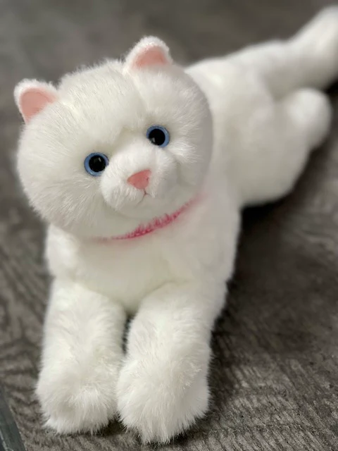 Weighted White Cat Plush – 15" Ultra-Soft Therapy Stuffed Animal 2.5 lbs - Image 3