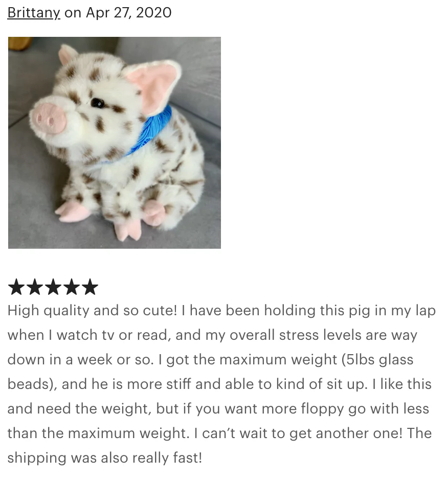Weighted Spotted Pig Plush — 17" Chubby Cuddles (Up to 5 lbs) - Image 7