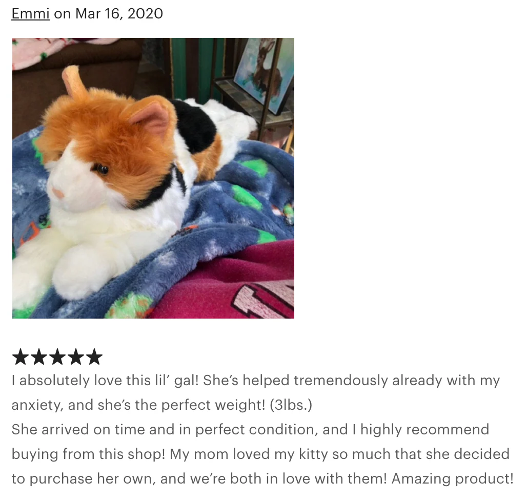 Weighted Calico Cat Plush — 19" (Up to 4 lbs) - Image 4