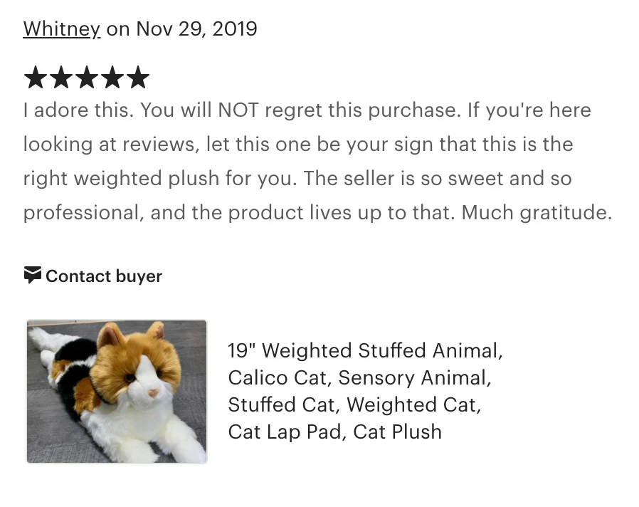 Weighted Calico Cat Plush — 19" (Up to 4 lbs) - Image 8