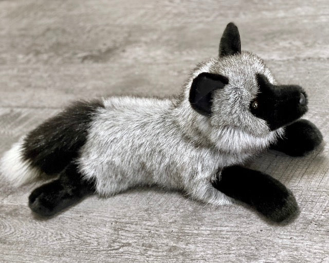 Weighted Gray Fox Plush — 19" Laying, Lifelike Lap Companion (4 lbs) - Image 3