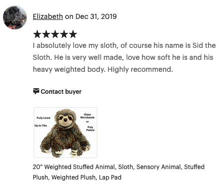 Weighted Sloth Plush — 20" Soft Big Hugs (Up to 8 lbs) 14” sitting - Image 14