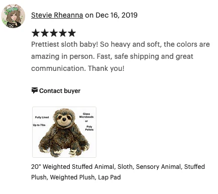 Weighted Sloth Plush — 20" Soft Big Hugs (Up to 8 lbs) 14” sitting - Image 16