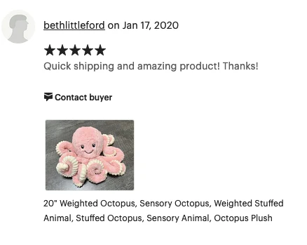 20-inch Weighted Octopus, up to 3lbs, Mauve Pink - Image 11