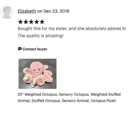 20-inch Weighted Octopus, up to 3lbs, Mauve Pink - Image 12