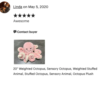 20-inch Weighted Octopus, up to 3lbs, Mauve Pink - Image 7