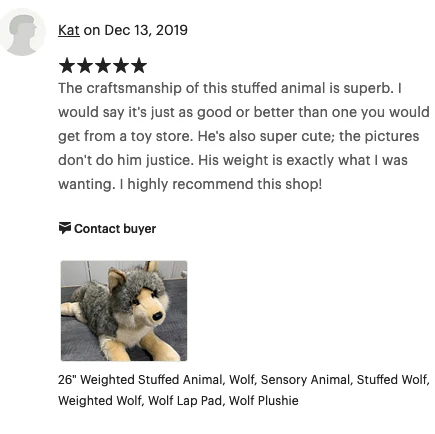 Weighted Wolf Plush — 26" (21" body), Ultra-Plush & Hug-Weighted - Image 13