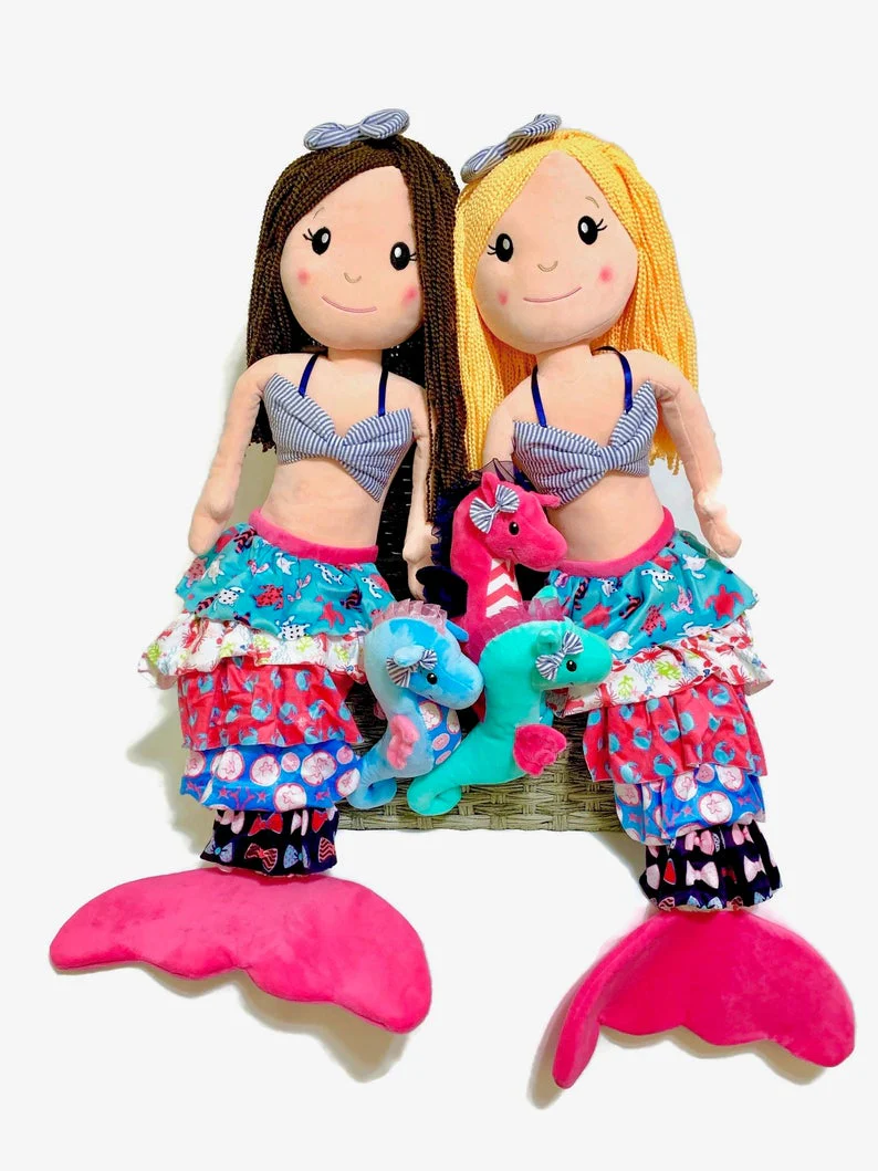 32" Mermaid and Sea Horse, Weighted at 2.2lbs - Image 3