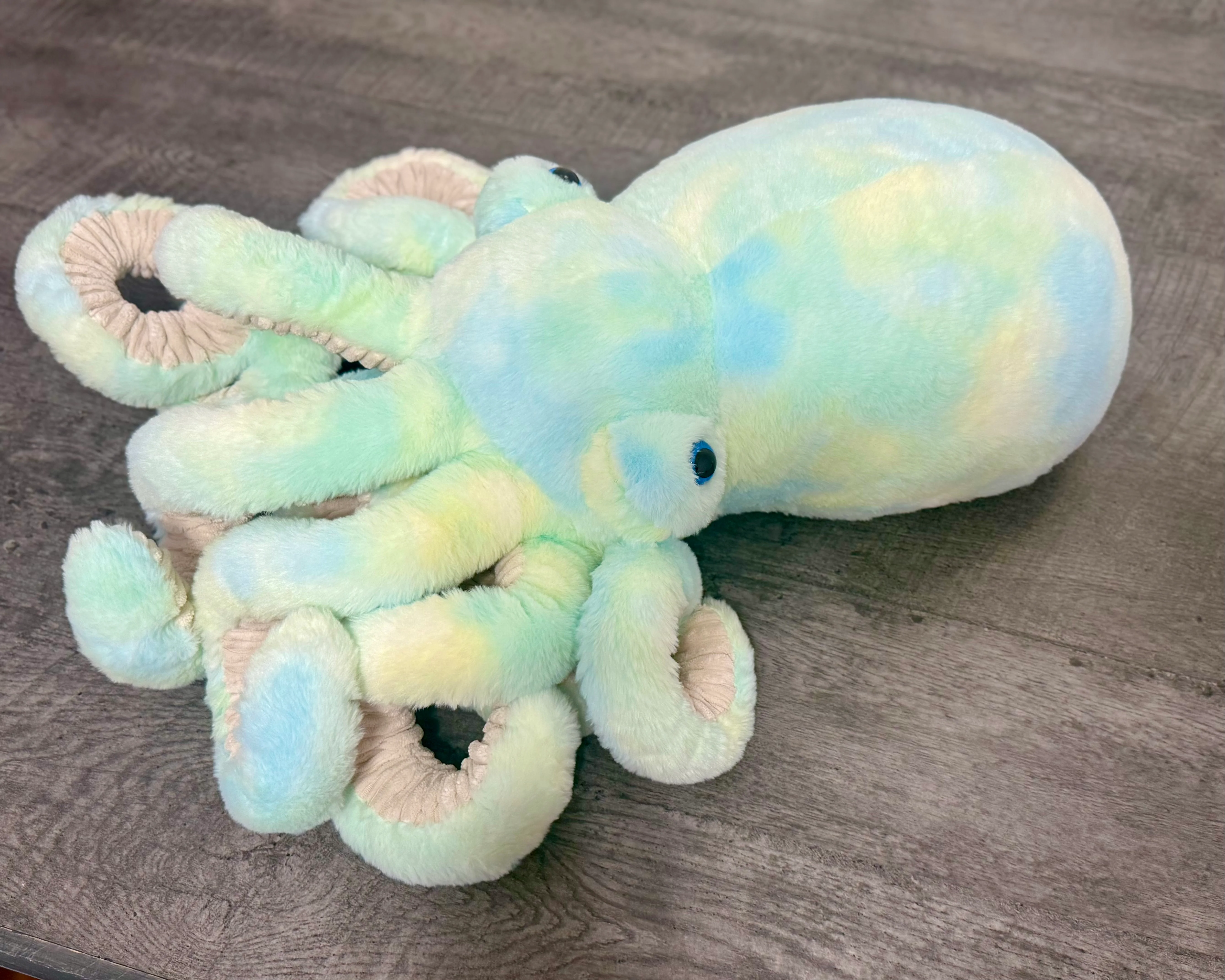 Giant Weighted Octopus – Seafoam Watercolor (Blue/Green/Yellow) Custom 8–12 lbs - Image 3