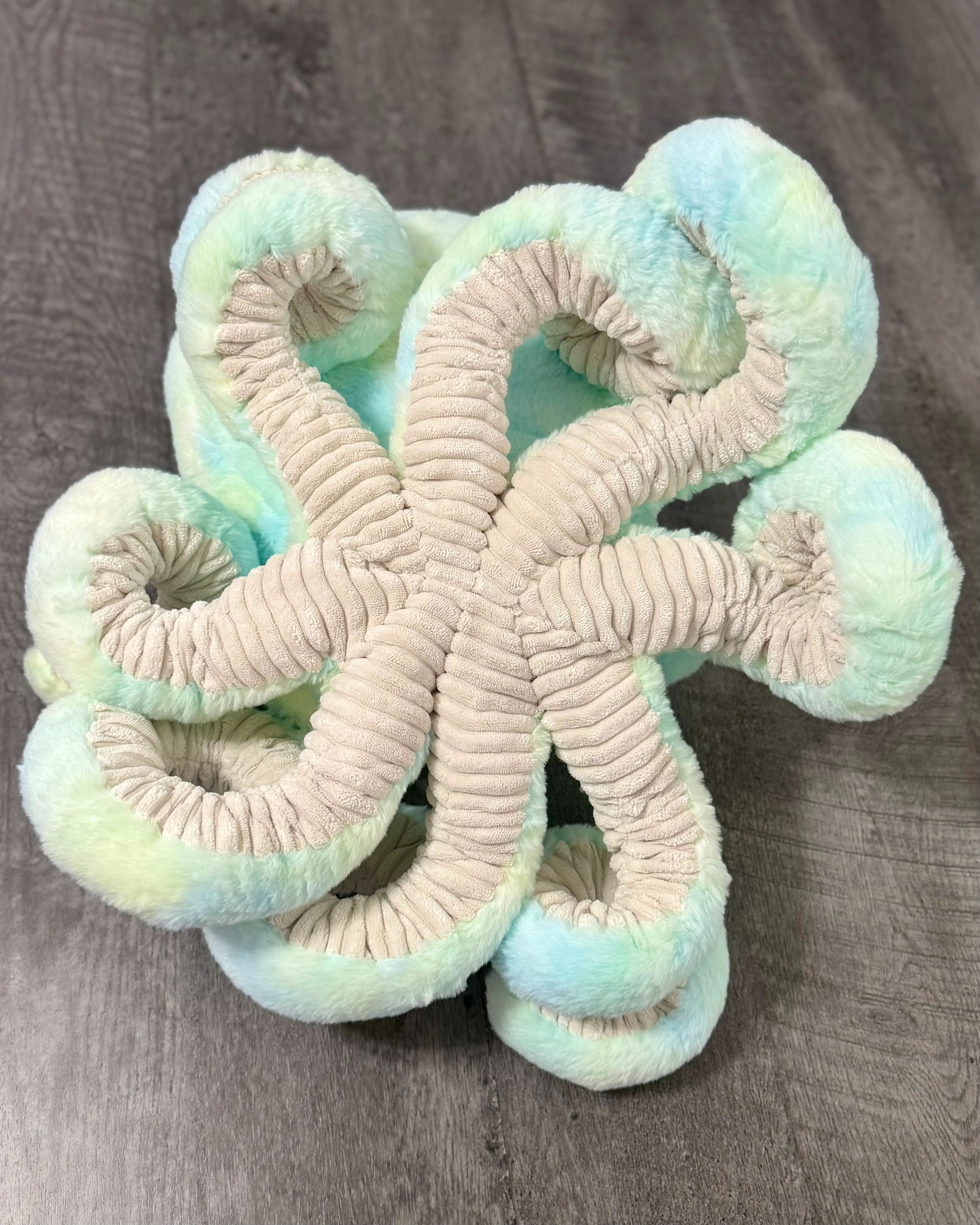 Giant Weighted Octopus – Seafoam Watercolor (Blue/Green/Yellow) Custom 8–12 lbs - Image 6