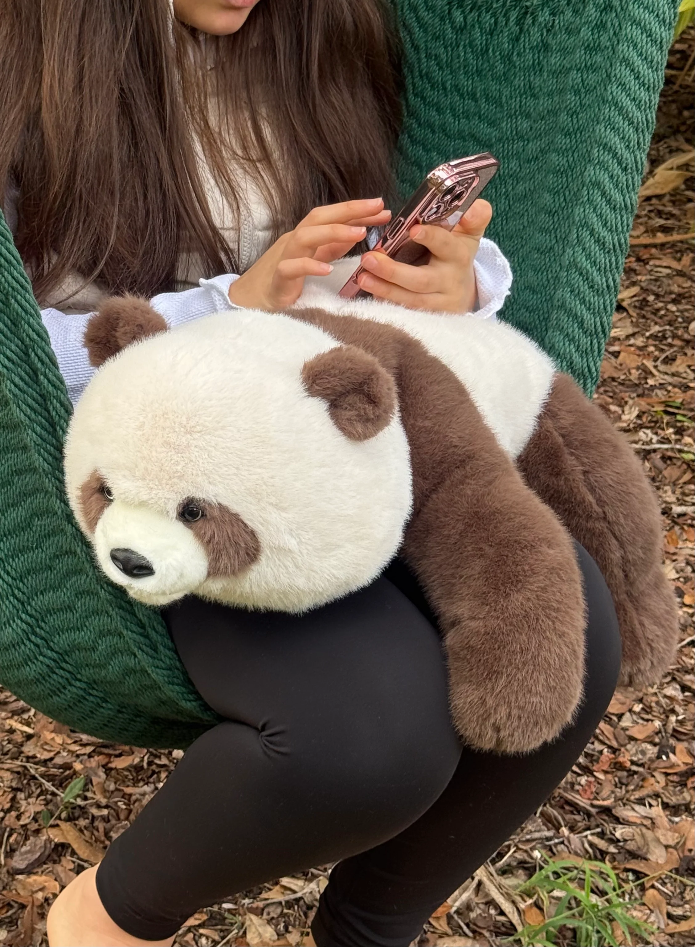 Large 24" Weighted Brown Panda Plush – Adjustable 2–13 lbs Realistic Hug Like a Baby - Image 4