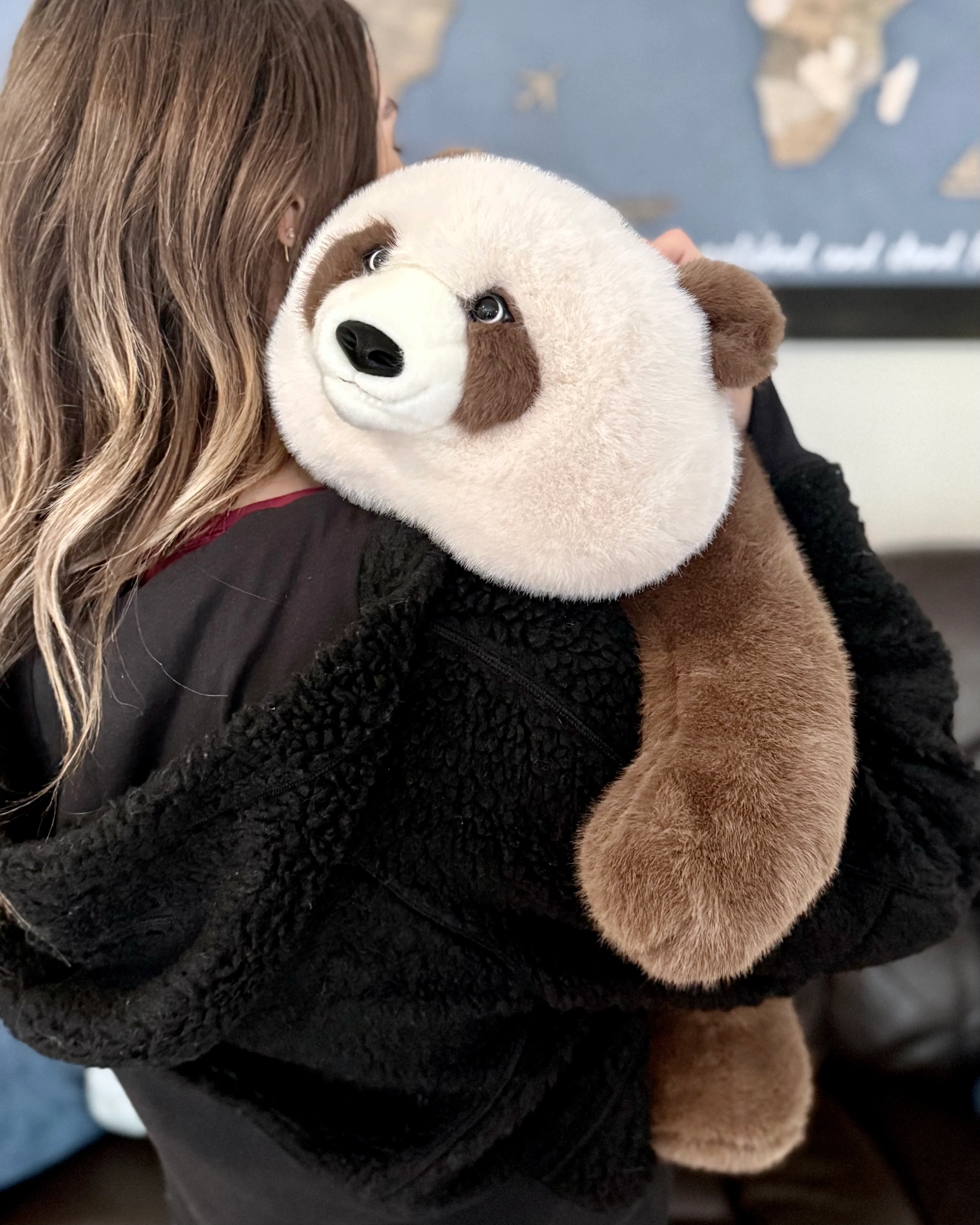 Large 24" Weighted Brown Panda Plush – Adjustable 2–13 lbs Realistic Hug Like a Baby - Image 6