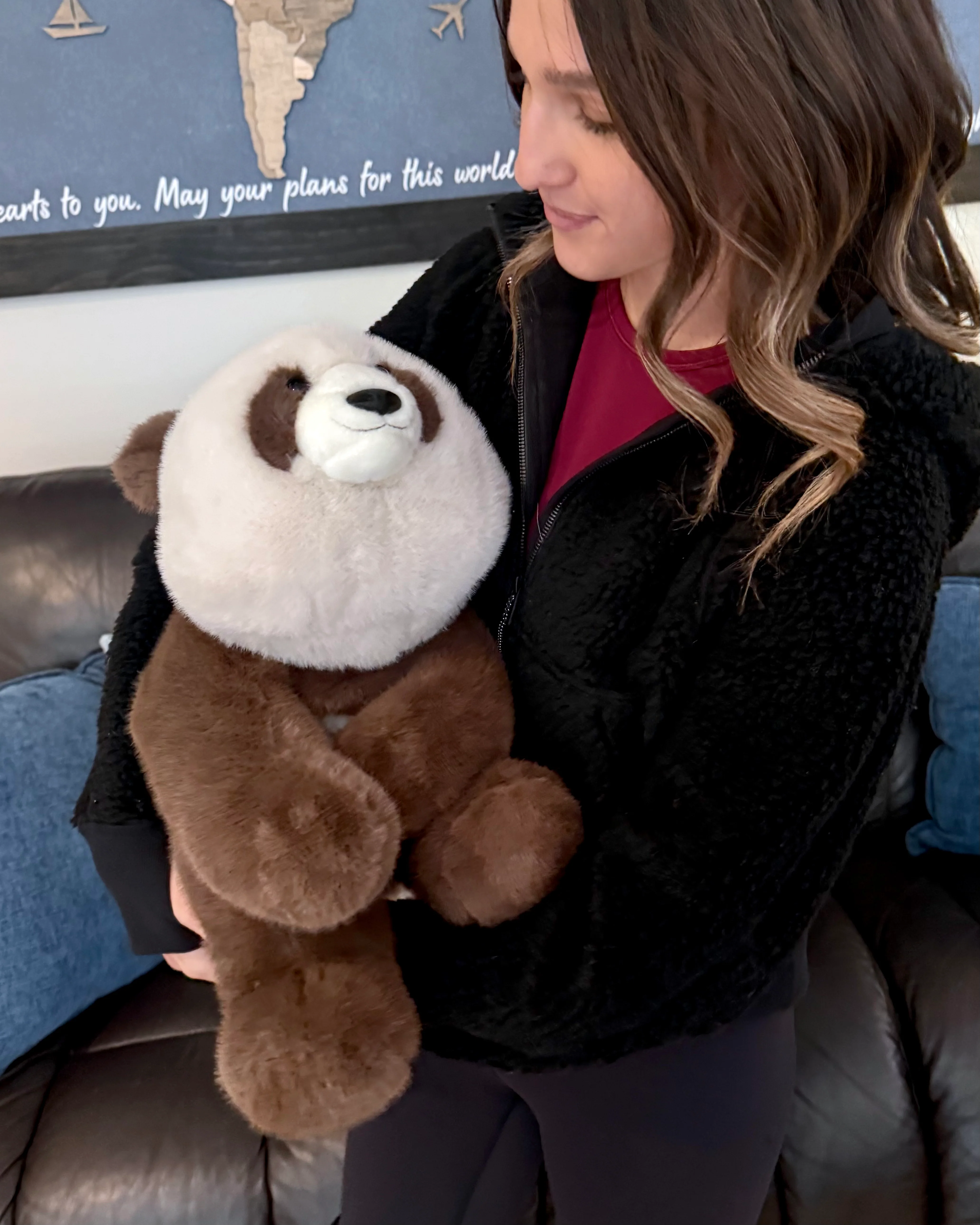 Large 24" Weighted Brown Panda Plush – Adjustable 2–13 lbs Realistic Hug Like a Baby - Image 9